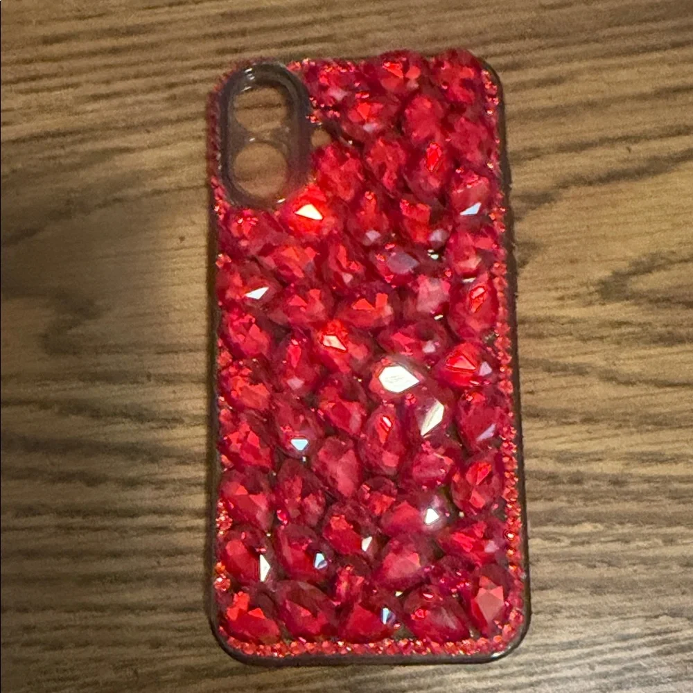 iPhone 16 Air Red Crystal Phone Case